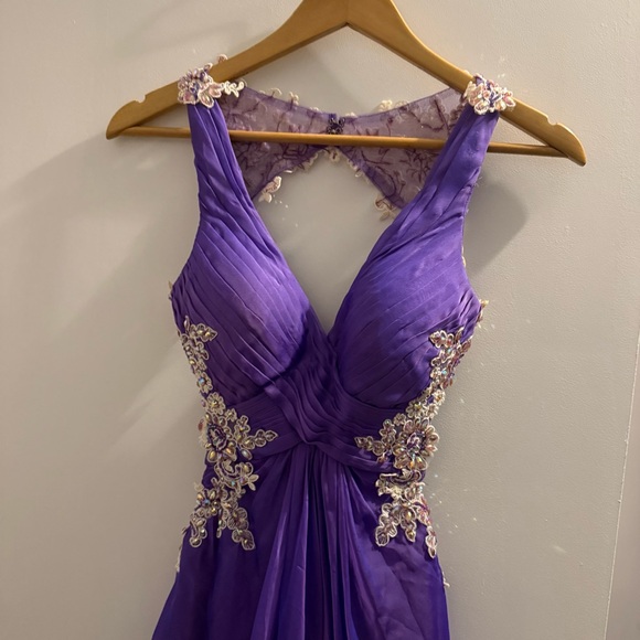 La Femme Purple Evening Gown - Picture 3 of 5